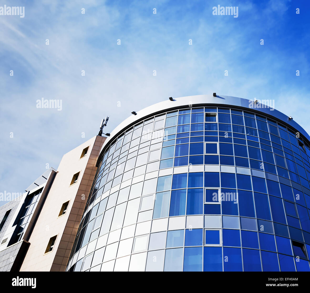 Modern office building made of glass and steel Stock Photo