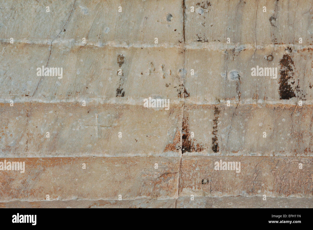 Detail of ancient greek column from the temple of Hephaestus. Marble texture background. Stock Photo