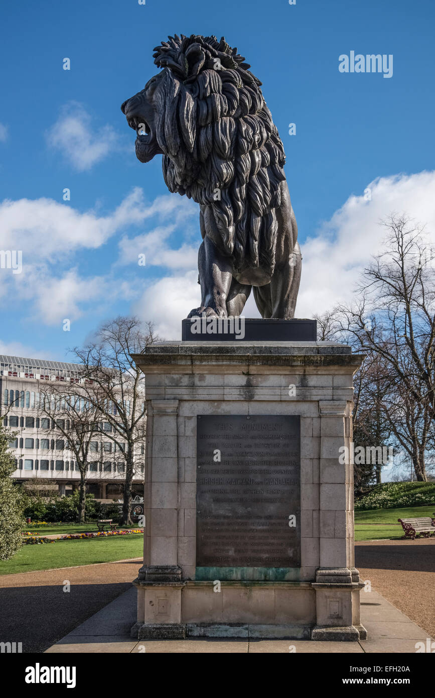 Forbury Gardens, Afghanistan Maiwand Lion Kandahar War Memorial Stock Photo