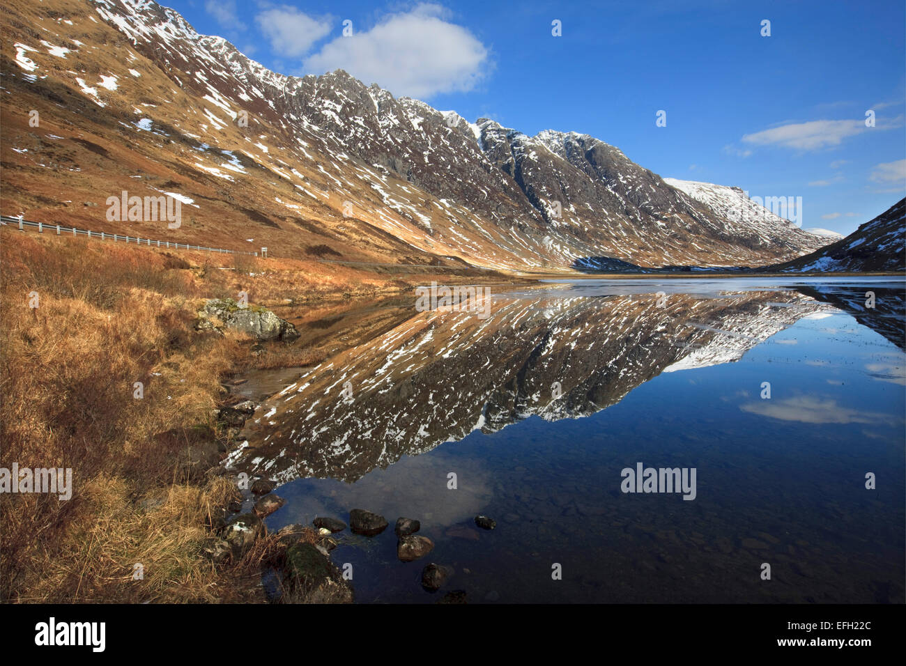 reflections in the pass of Glencoe Stock Photo