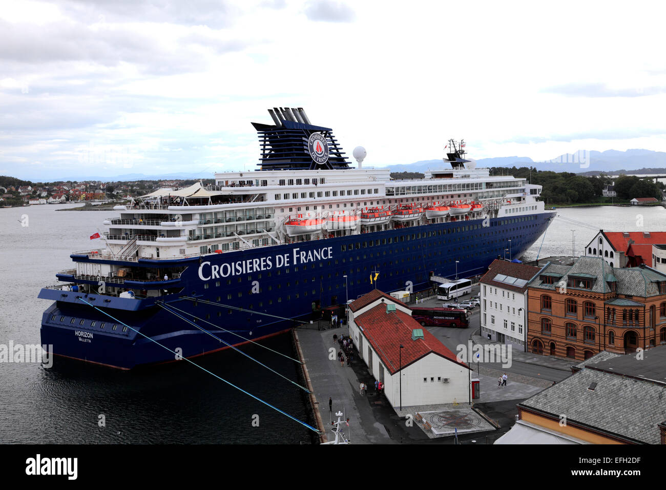 Cruise ship Horizon, Croisieres De France, in the Vagen, Port of Stavanger, Stavanger town, Western Fjords, Norway, Scandinavia, Stock Photo
