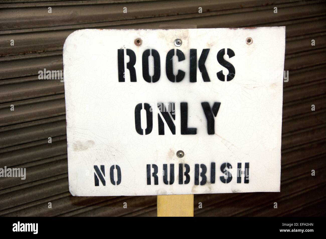 Rocks only sign Stock Photo