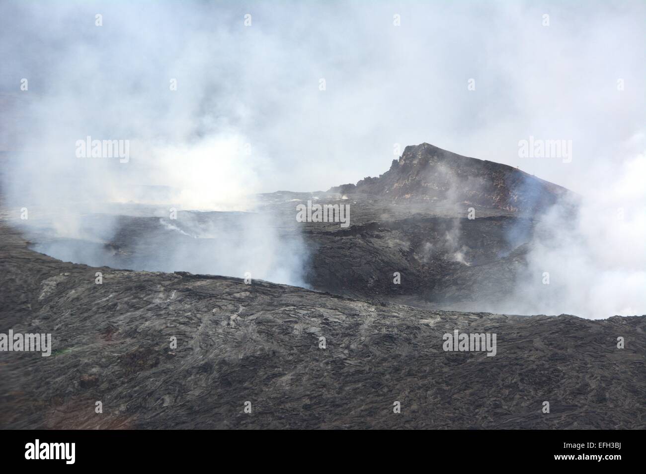Smoking Volcano in Hilo Hawaii Stock Photo