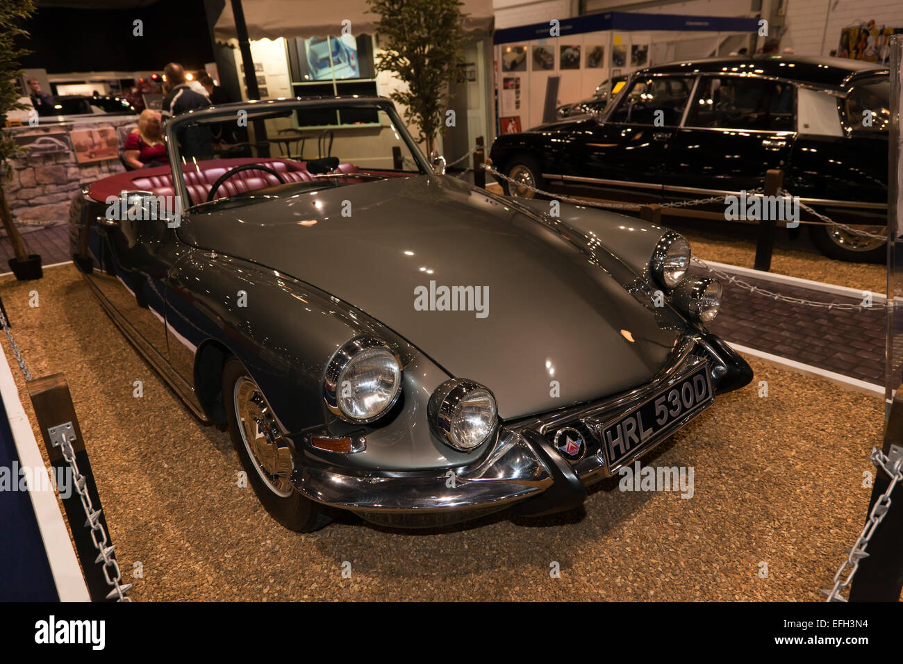 A  Citroën DS  convertible  series II, on show at the London Classic Car Show. Stock Photo