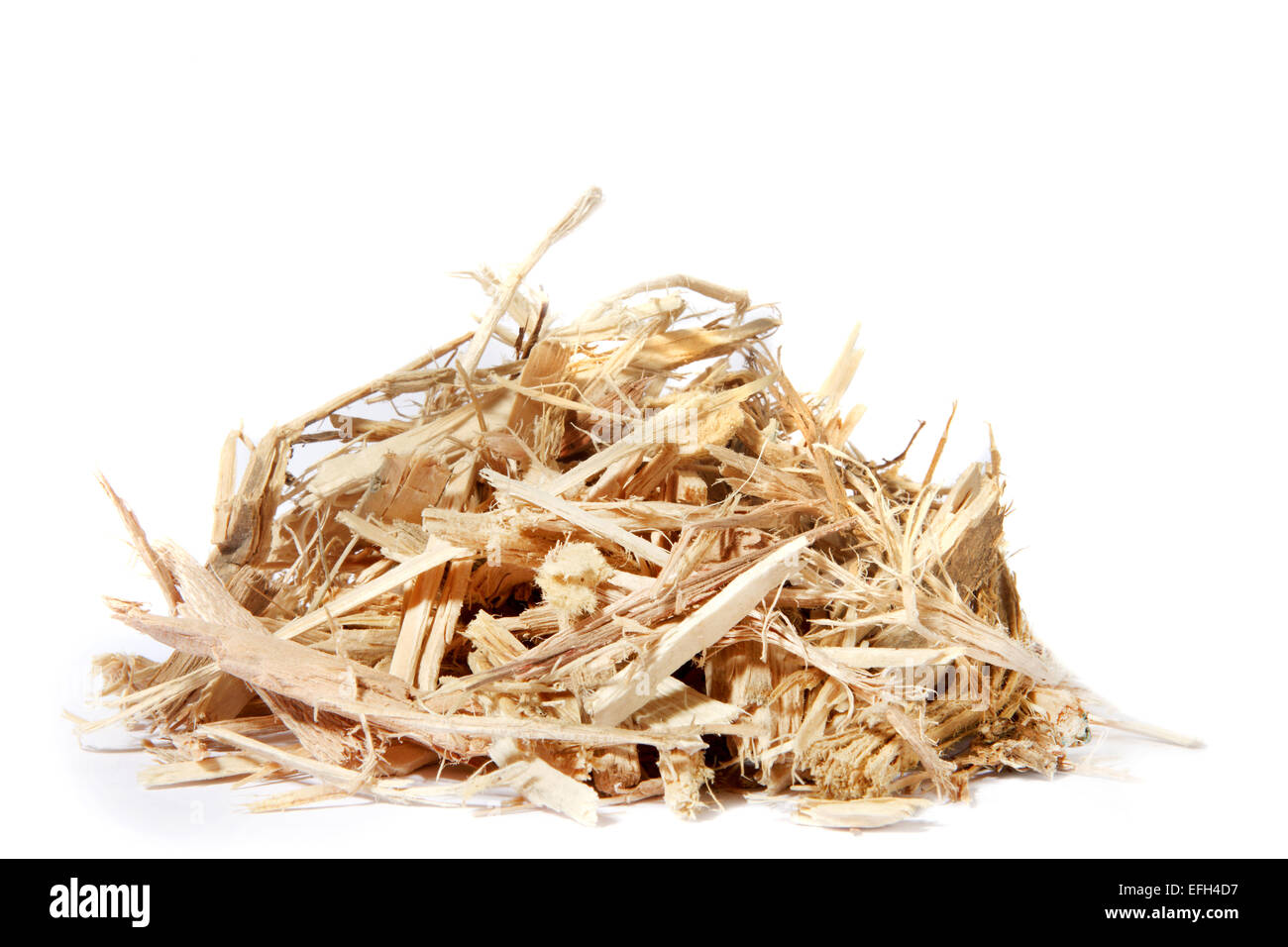 Forestry waste wood shavings for biomass Stock Photo