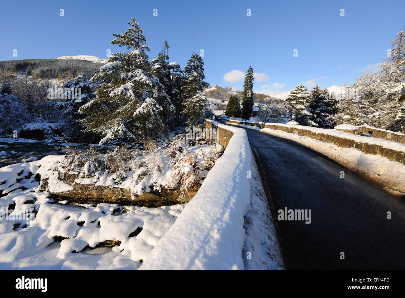 Winter in Killin, Perthshire Stock Photo