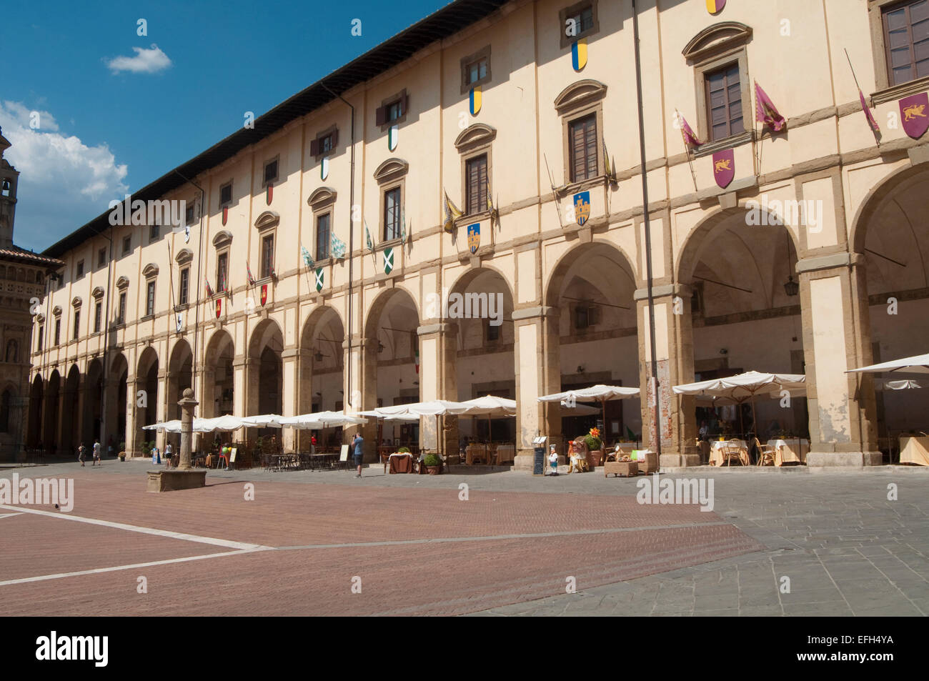 Italy, Tuscany,  Arezzo, Piazza Grande, Loggia del Vasari Stock Photo