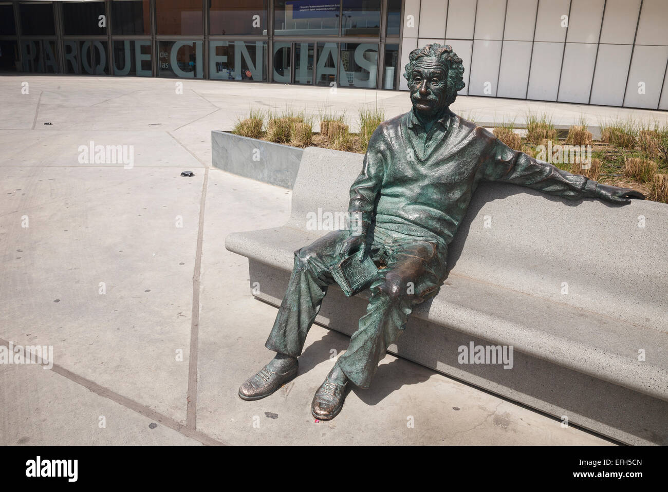 Albert Einstein statue. Parque de las Ciencias. Granada city. Granada province. Andalusia. Spain Stock Photo