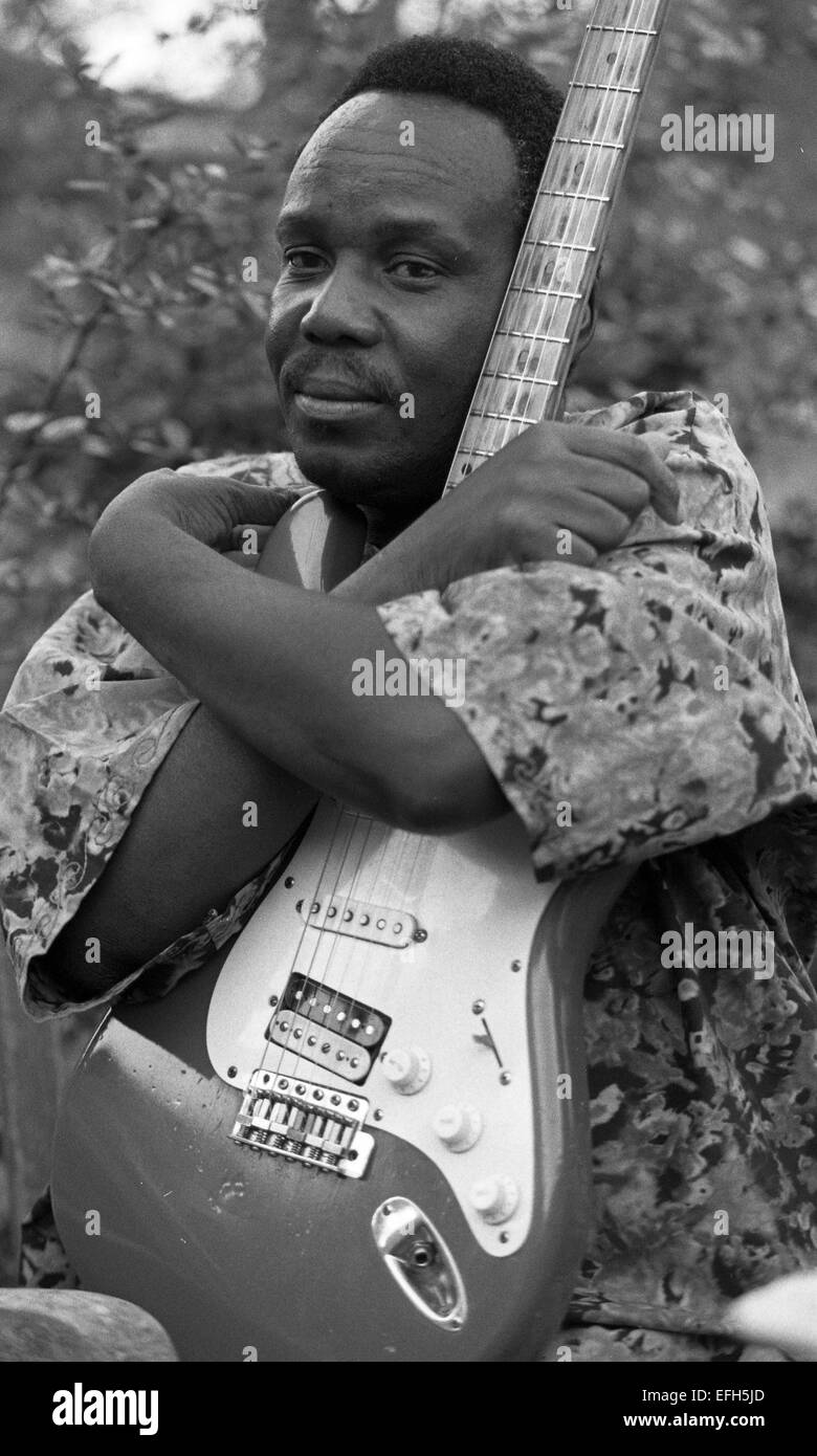Duncan Senyatso, Afro jazz-fusion singer & guitarist from Botswana. Photographed in Edinburgh 2003  Photograph by marc marnie  W Stock Photo