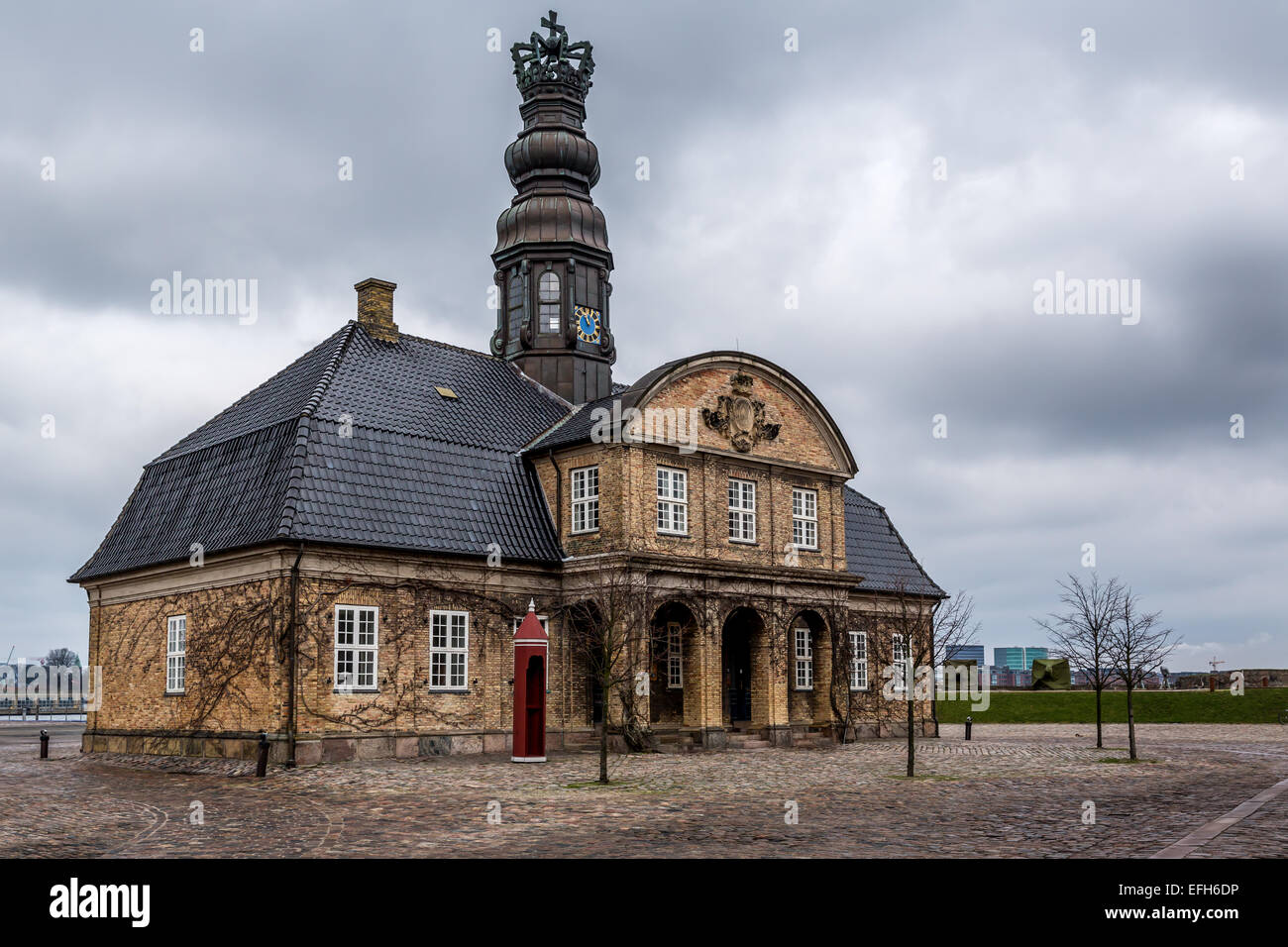 Nyholm Central Guardhouse, Holmen naval base, Copenhagen, Denmark Stock Photo