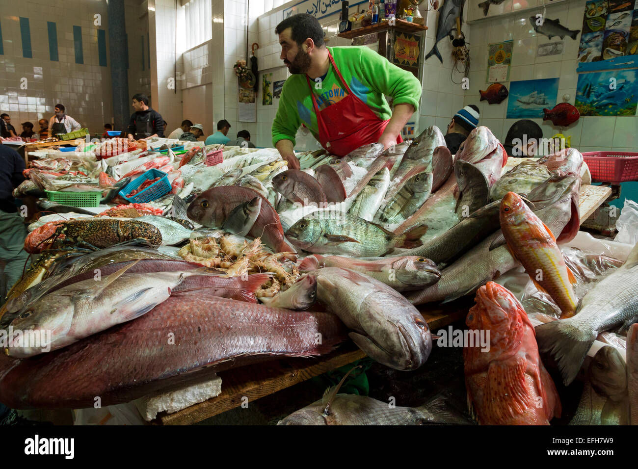 The Fish Market,Grand Socco, Tangier, Morocco Stock Photo