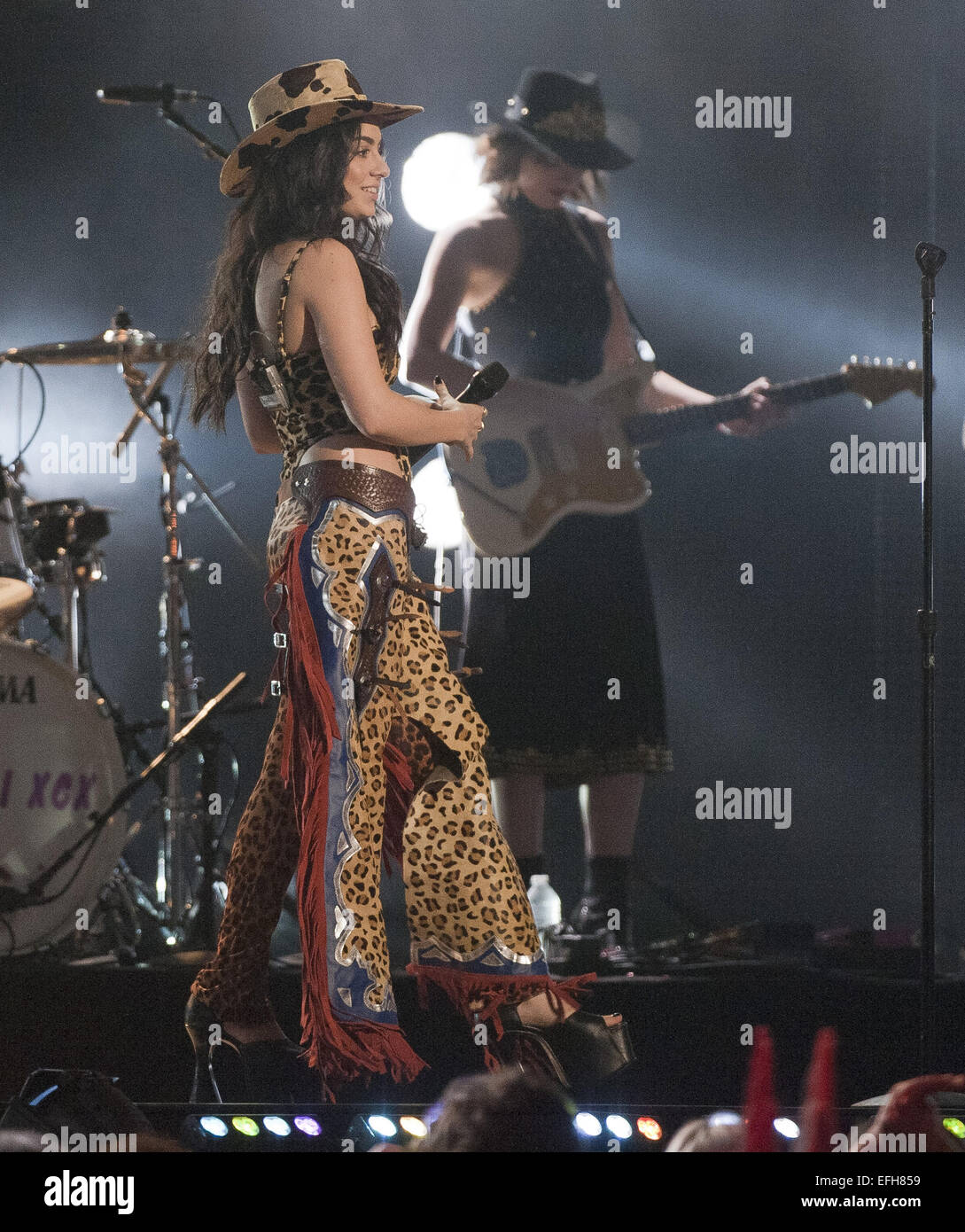 Hollywood, California, USA. 3rd Feb, 2015. English singer and musician Charli XCX performed on stage at Jimmy Kimmel Live! on Tuesday evening in Hollywood. AKA Charlotte Emma Aitchison. © David Bro/ZUMA Wire/Alamy Live News Stock Photo