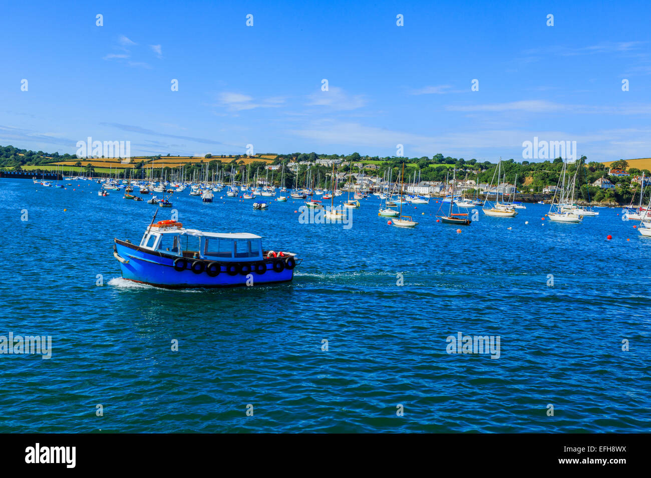 The ferry in Falmouth Estuary, Cornwall Stock Photo