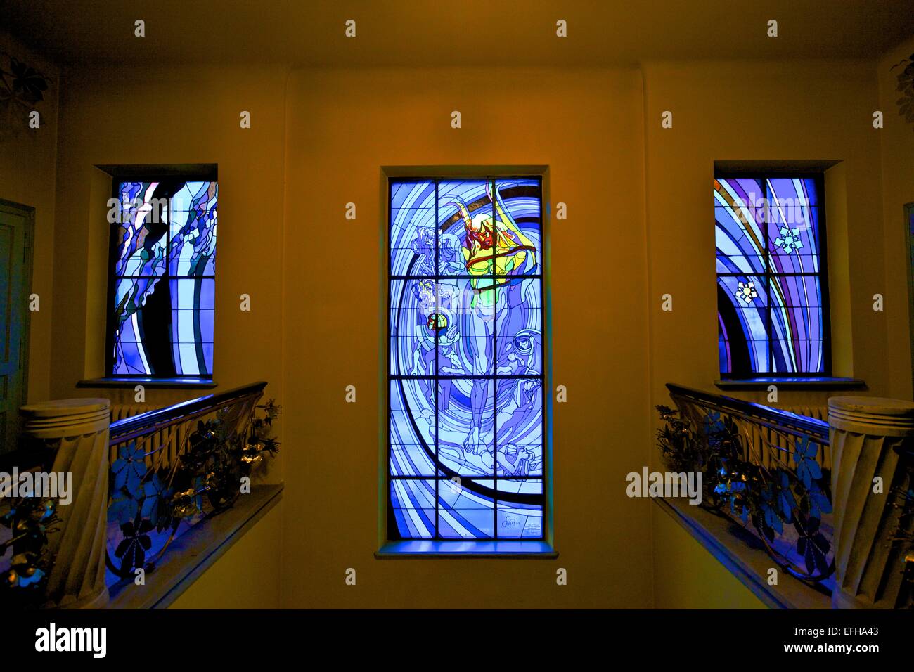 The Solar System, Stained Glass Window by Stanislaw Wyspianski in the