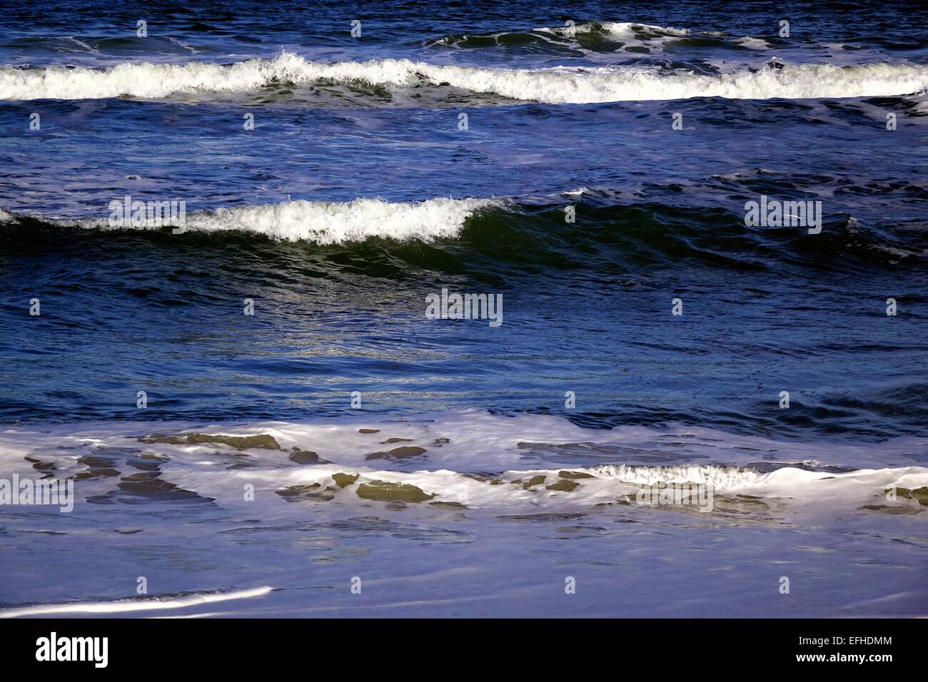 Waves breaking on Ormond Beach, Florida Stock Photo
