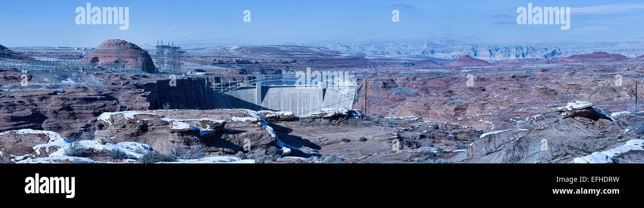 Glen Canyon Dam, Arizona landscape panorama Stock Photo
