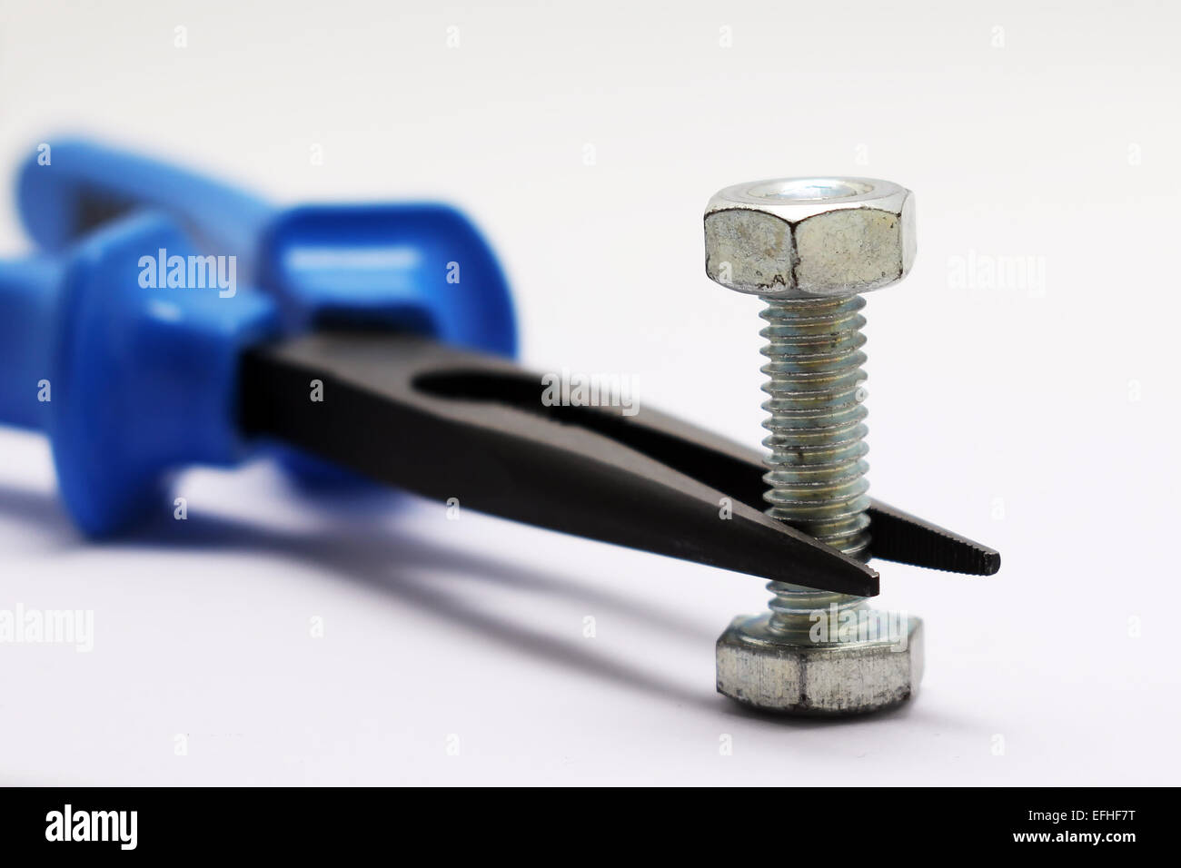Bolt nut and the pliers Stock Photo Alamy