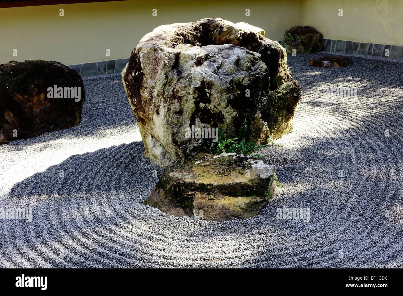 Karesansui late rock garden at Morikami Japanese Gardens, Delray Beach, Palm Beach County, Florida Stock Photo
