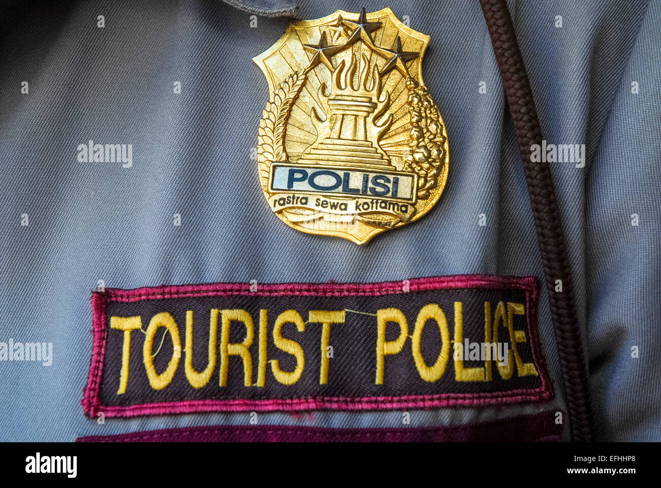 badge of tourist police officer in bali indonesia Stock Photo