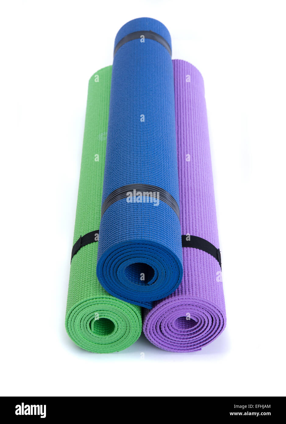 Roll out mats for workout and aerobics Stock Photo Alamy