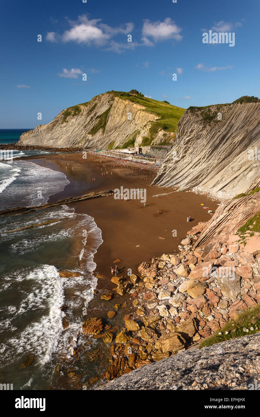 Beach of Zumaia village. Euskadi. Basque country. Spain. Europe Stock Photo