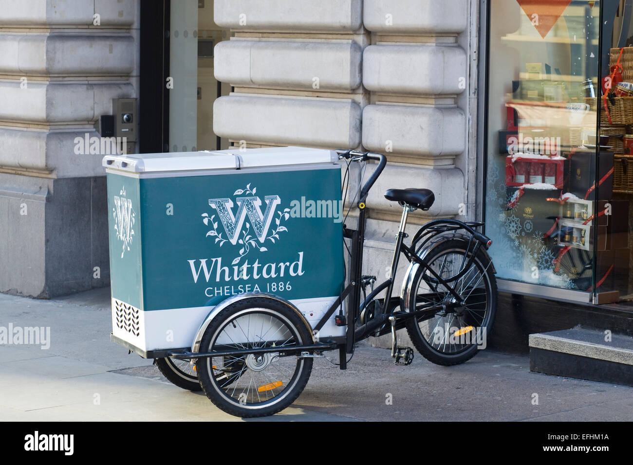 Whittard Chelsea Tricycle outside the whiteard store in London England Stock Photo