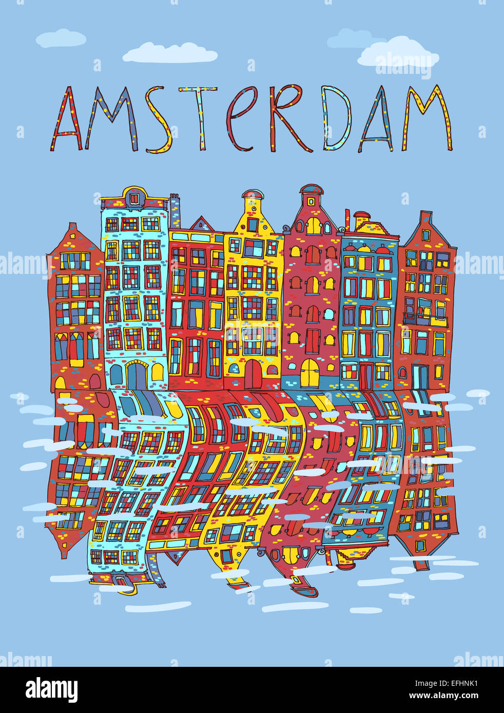 Amsterdam, vector card Stock Photo - Alamy