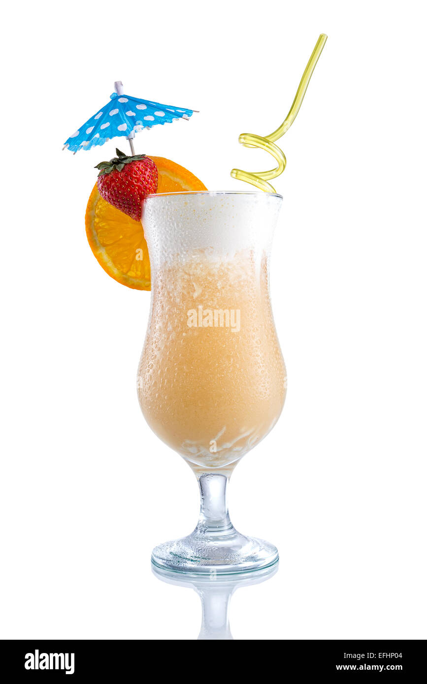 Pina Colada with design,umbrella Stock Photo Alamy