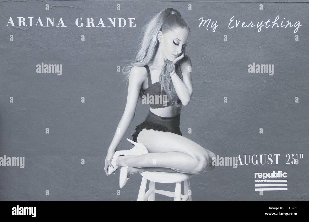 A Billboard In Hollywood Promotes Ariana Grandes New Album