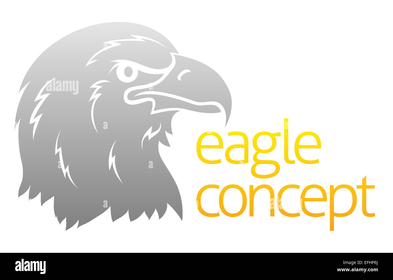 An abstract conceptual illustration of a proud eagles head Stock Photo