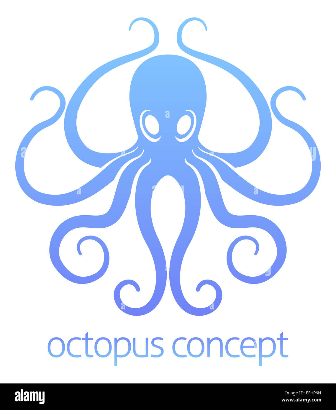 An abstract illustration of an octopus concept design Stock Photo