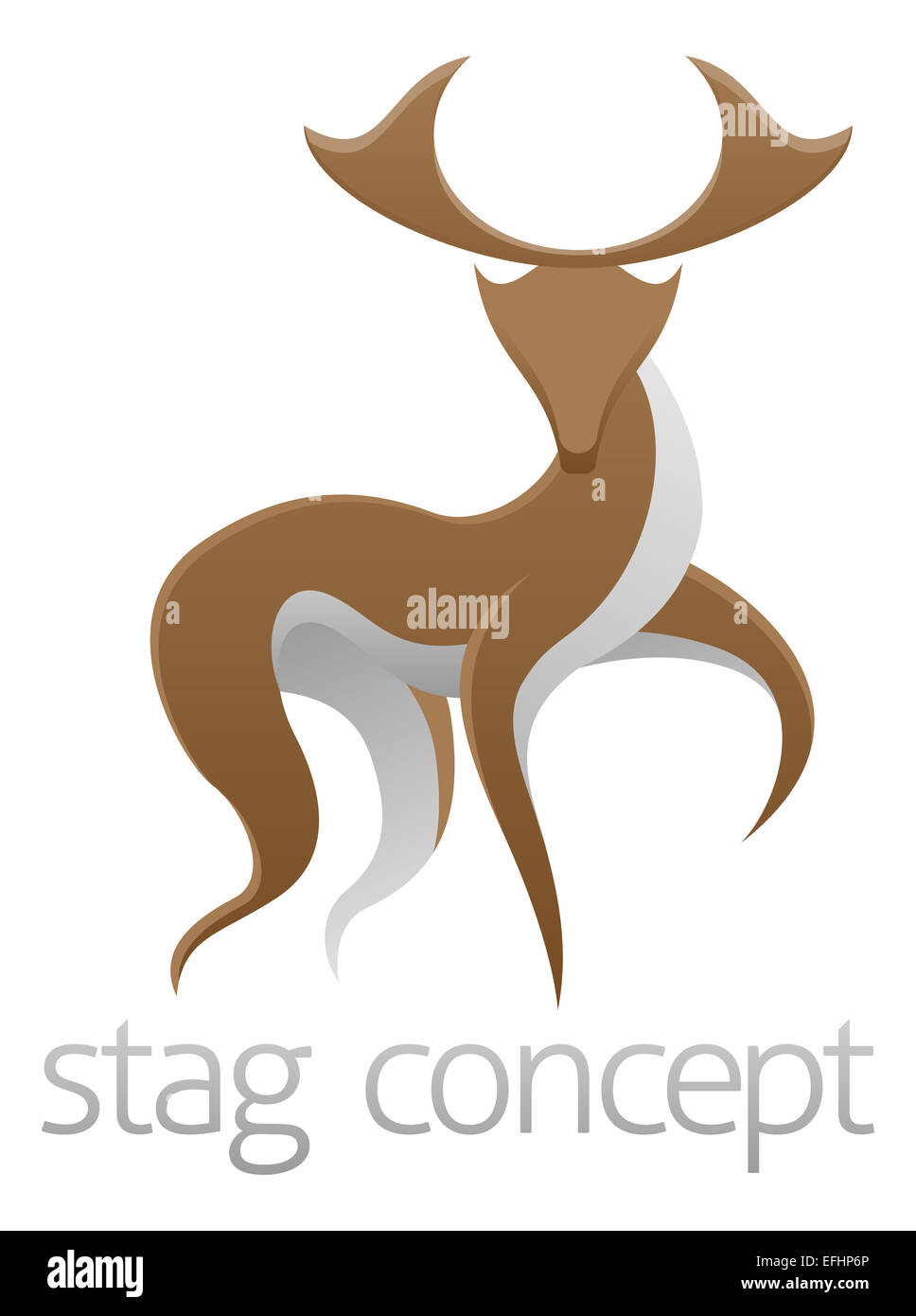 An abstract illustration of a stag deer concept design Stock Photo