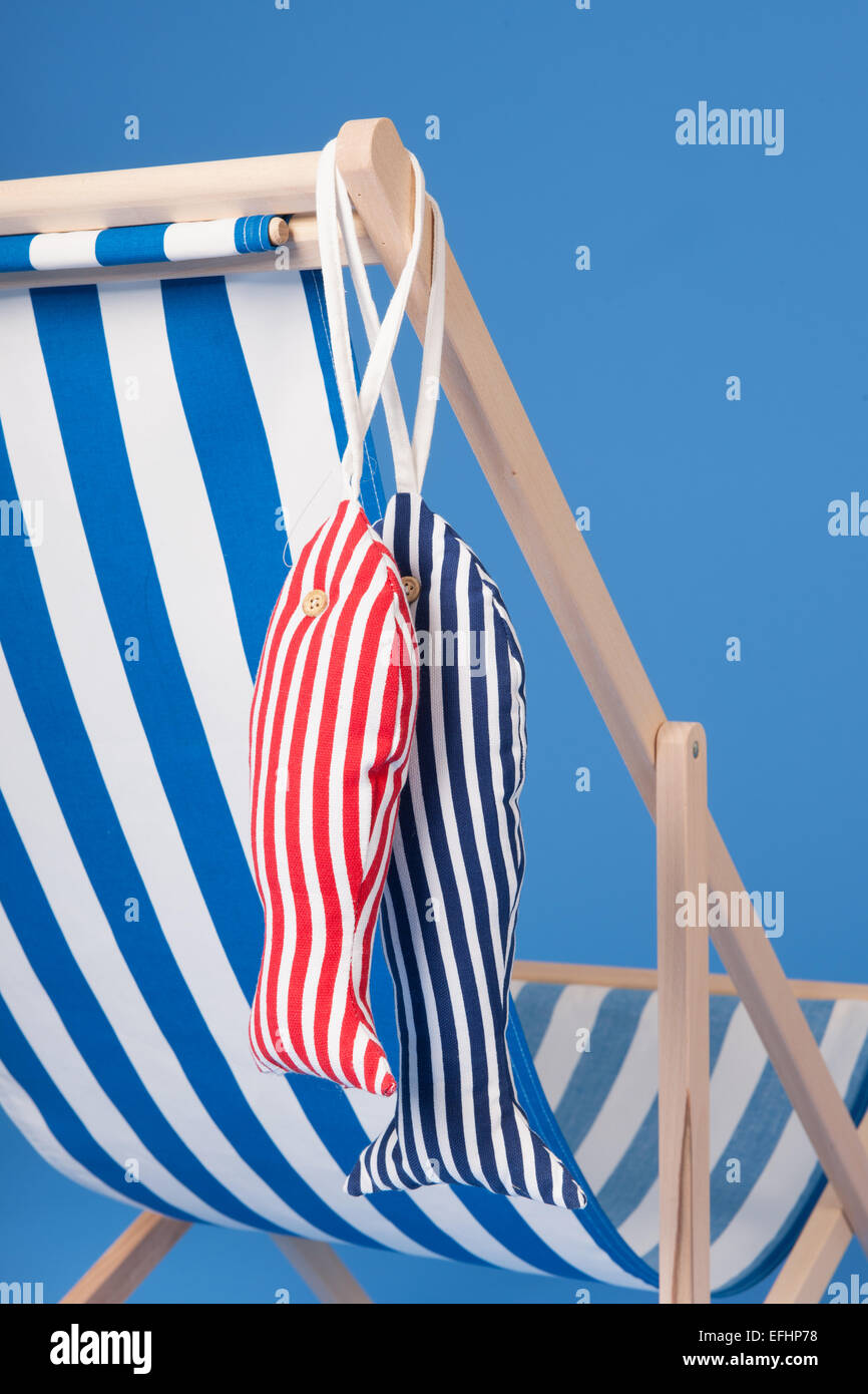 Blue beach chair Stock Photo Alamy