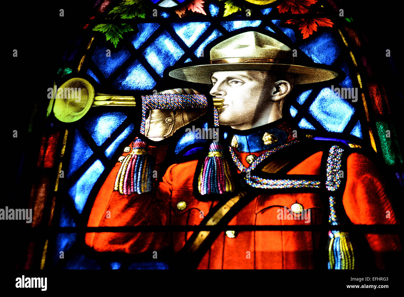 Inside the chapel at the Royal Canadian Mounted Police Depot, RCMP training academy in Regina, Saskatchewan, Canada Stock Photo