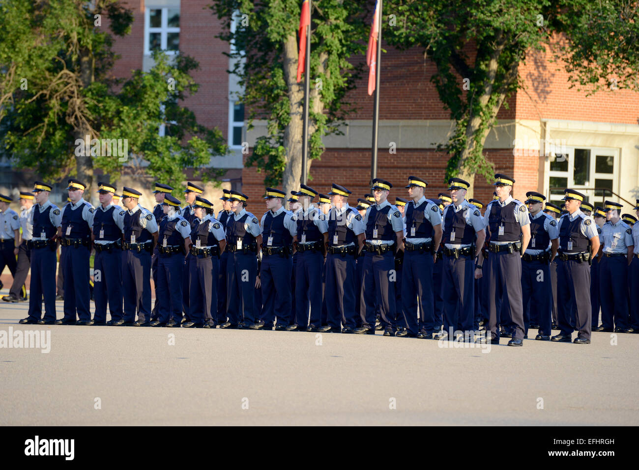 Cadets training on Parade square at Royal Canadian Mounted Police Depot