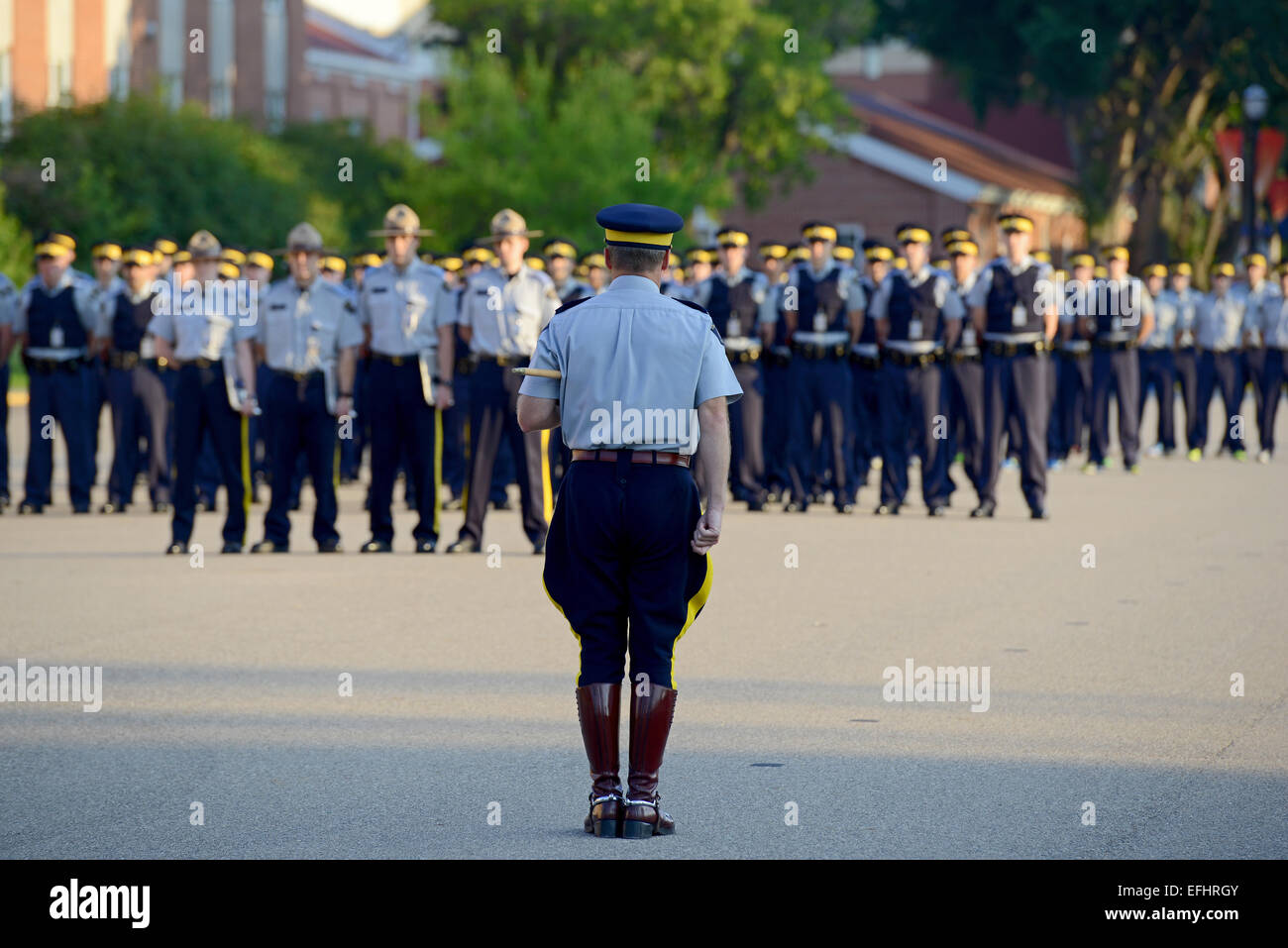 Cadets training on Parade square at Royal Canadian Mounted Police Depot