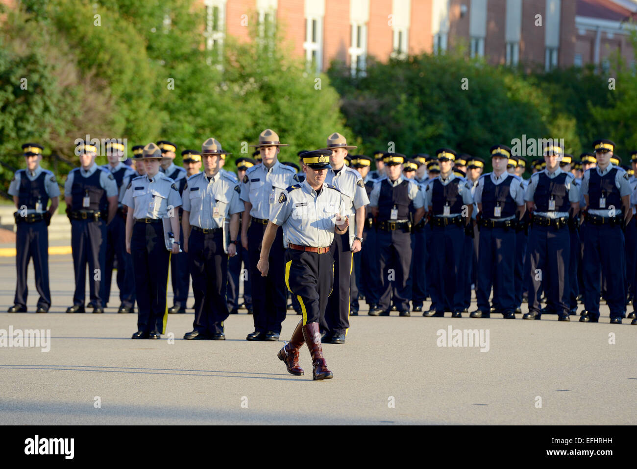 Cadets training on Parade square at Royal Canadian Mounted Police Depot