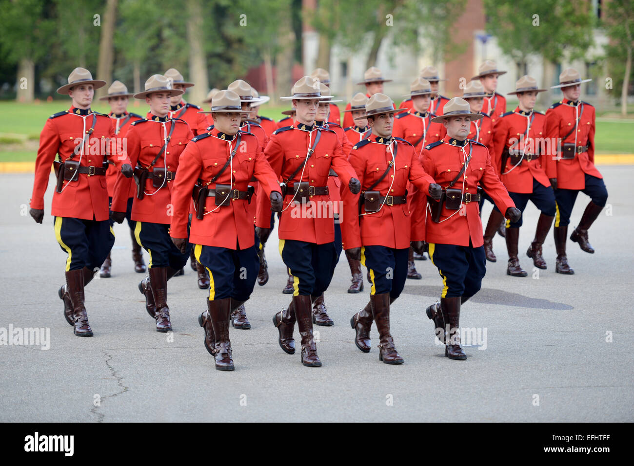 Mounties, Royal Canadian Mounted Police Depot, RCMP training academy in Regina, Saskatchewan, Canada Stock Photo