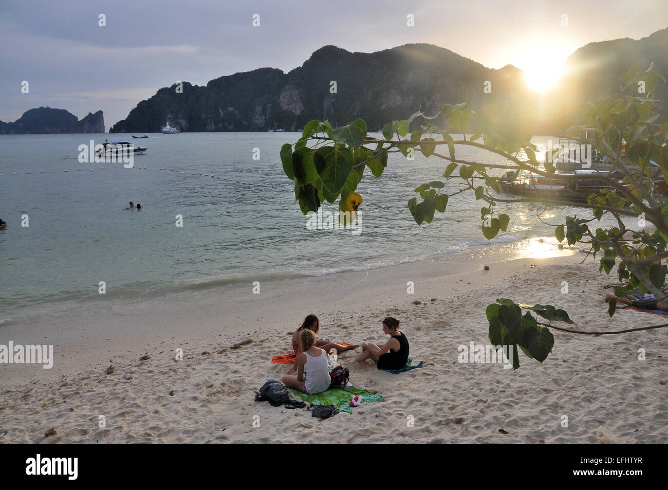 Ton Sai Bay, Ko Phi Phi, Andaman Sea, Thailand, Asia Stock Photo
