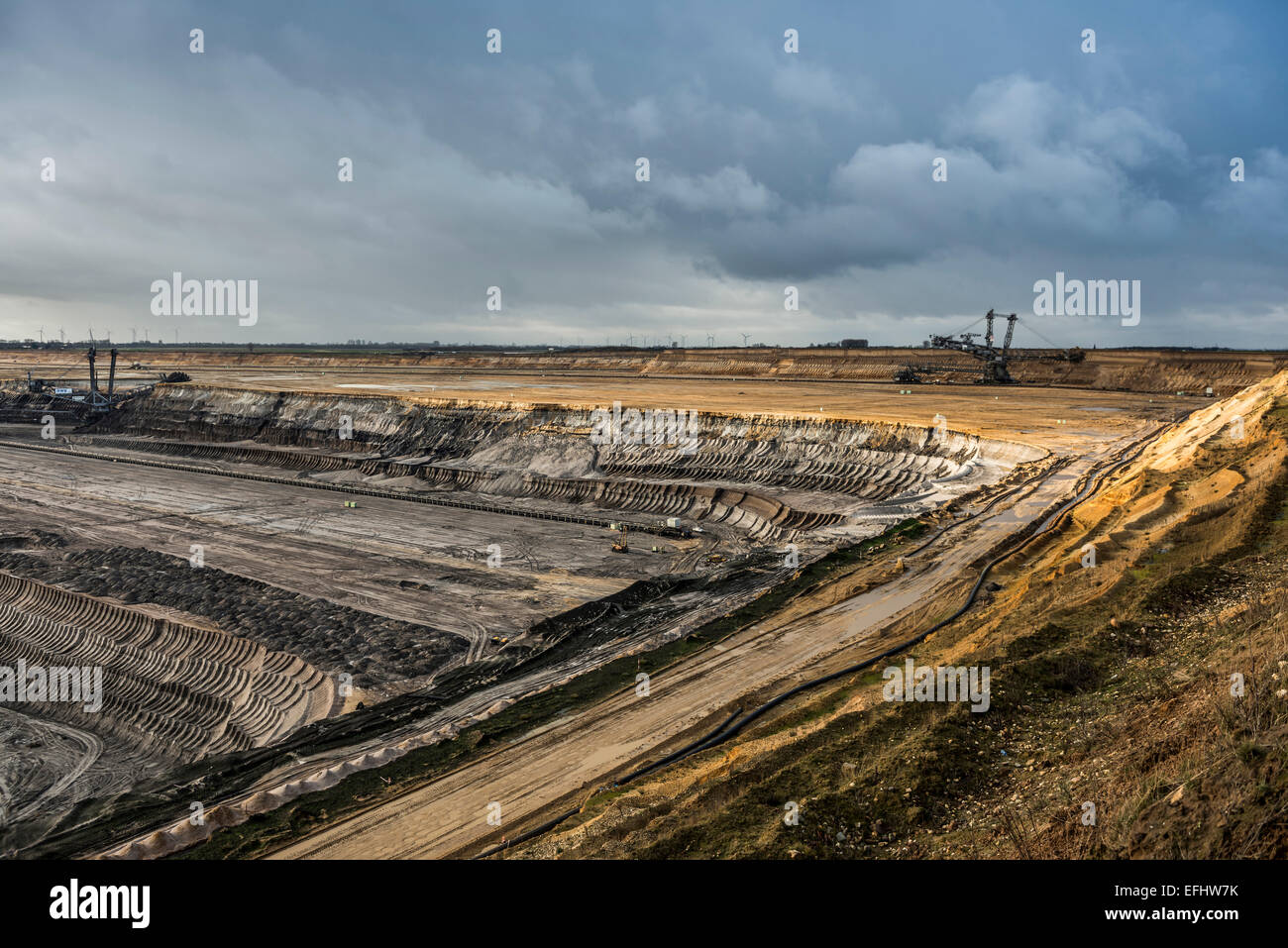 Garzweiler open cut mining, open-pit mine near Grevenbroich, North Rhine-Westphalia, Germany Stock Photo