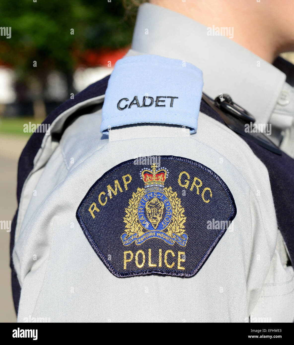 “Royal Canadian Mounted Police” Cadet, RCMP Police Mounties cadet badge, Canada Stock Photo