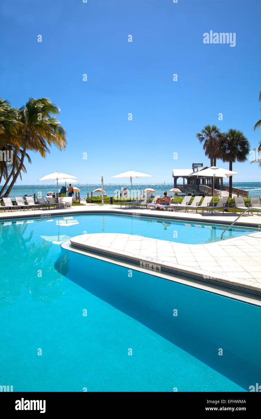 Pool area at luxury hotel Reach Resort, Key West, Florida Keys, USA Stock Photo Alamy