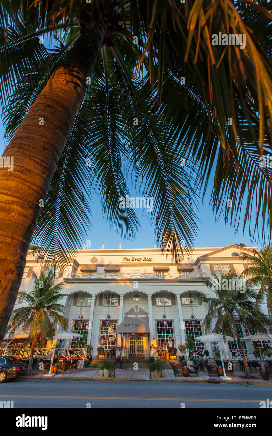 Hotel The Betsy, Ocean Drive, South Beach, Miami, Florida, USA Stock Photo