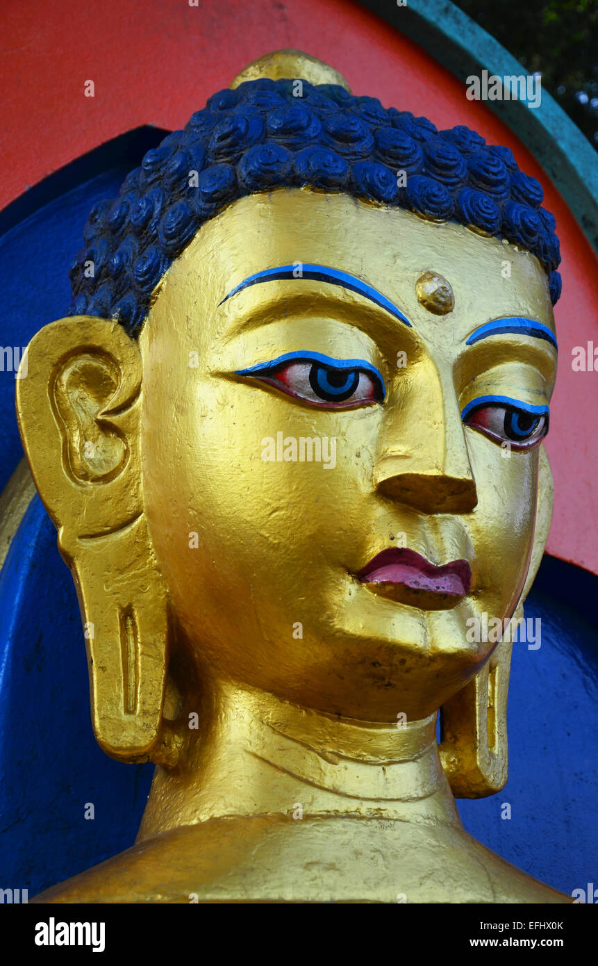 Buddha Statue in Swayambhunath Temple or Monkey Temple at Kathmandu ...