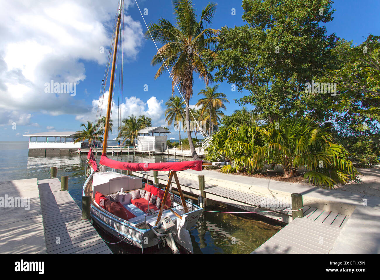 Sailing boat at Hotel Resort Casa Morada, Islamorada, Florida Keys, Florida, USA Stock Photo