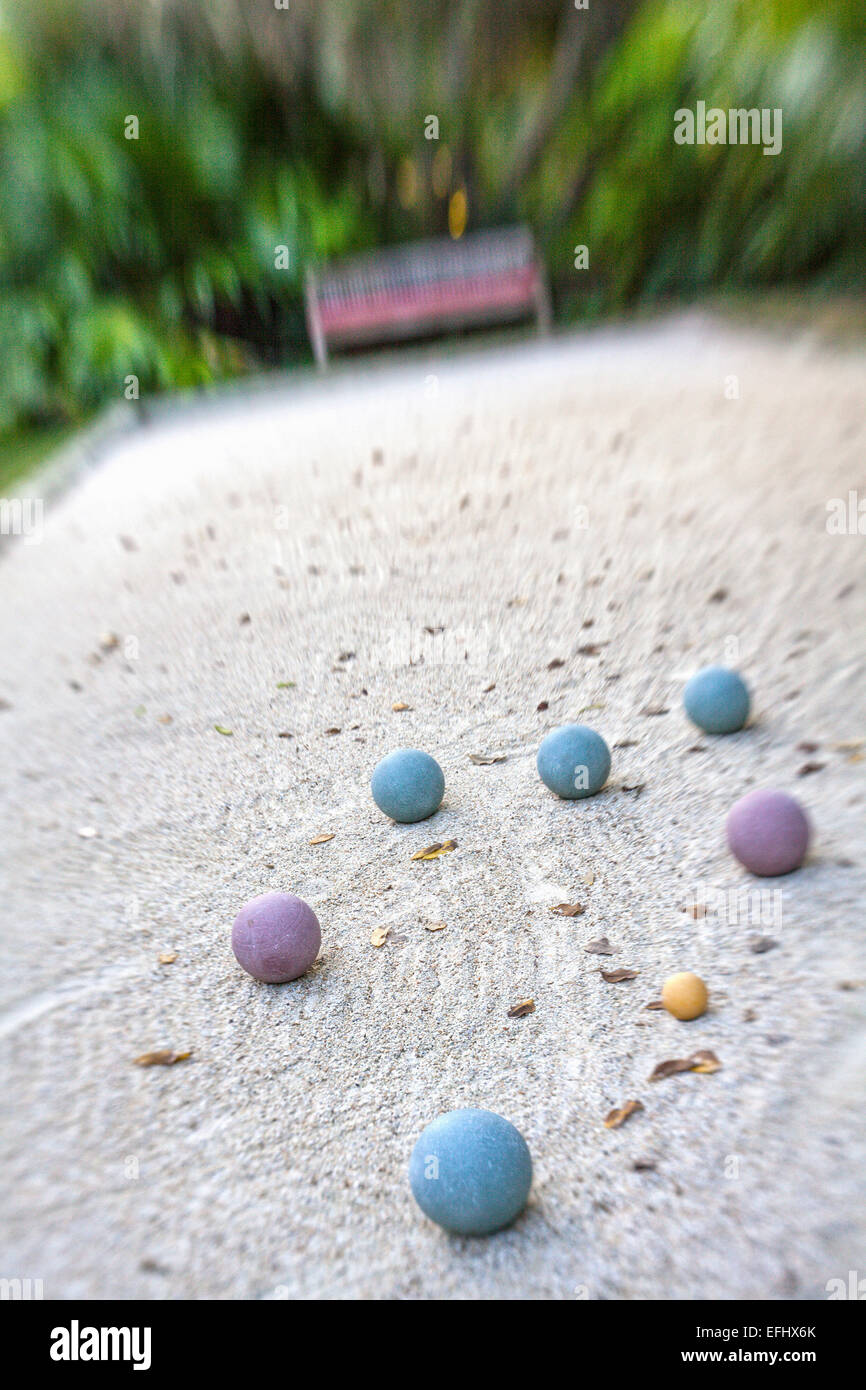 Boule game at Hotel Resort, Islamorada, Florida Keys, Florida, USA Stock Photo