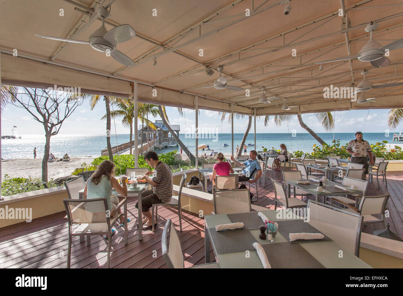 Terrace of Gourmet Restaurant The Strip House, Reach Resort, Key West, Florida Keys, USA Stock Photo