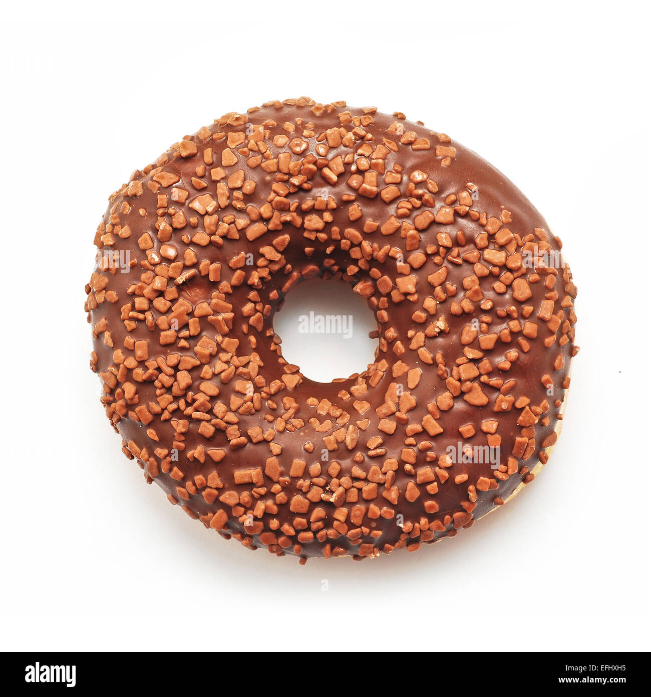 chocolate donut on white background Stock Photo - Alamy