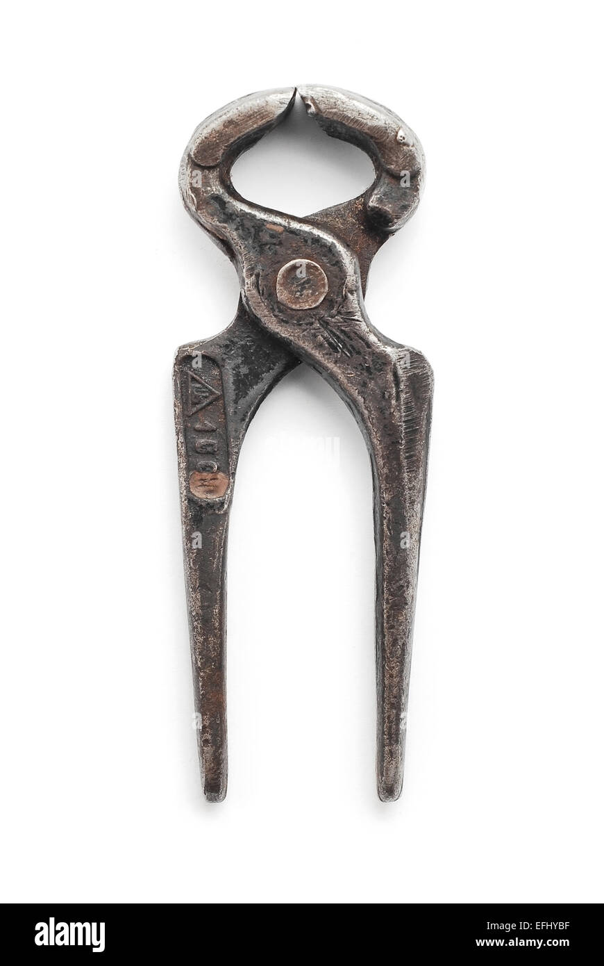 old rusty pliers on white Stock Photo