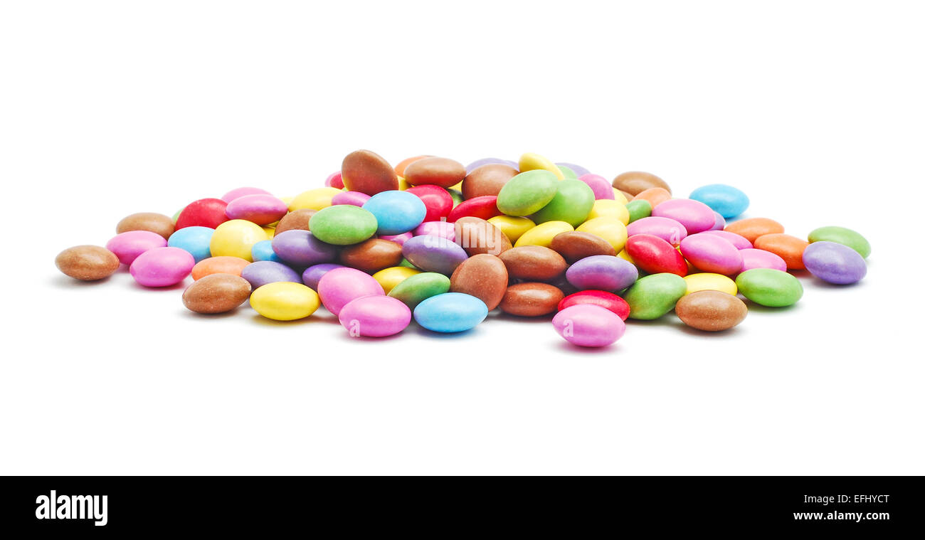 colorful candy on white background Stock Photo